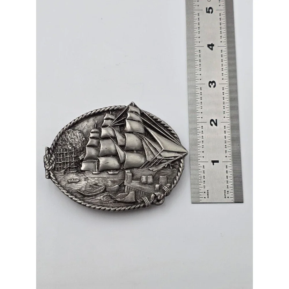 Ship Bergamot Brass Works 1983 D-4L Belt Buckle Made in USA